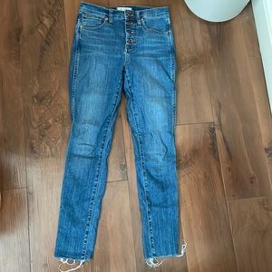 Madewell 10” rise skinny jeans, size 26